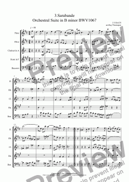 page one of Orchestral Suite No.2 in B minor BWV1067: 3.Sarabande