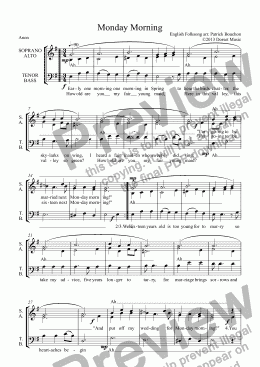 page one of Monday Morning (3-part Choir SAB)