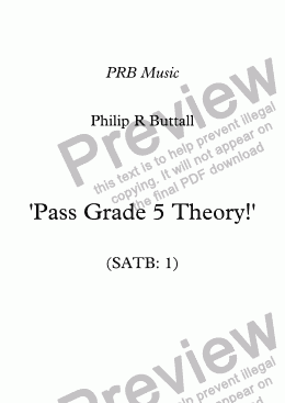 page one of Worksheet: ’Pass Grade 5 Theory!’ - SATB 1 (up to end 2017) 