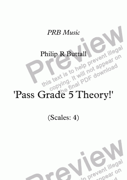 page one of Worksheet: ’Pass Grade 5 Theory!’ - Scales 4