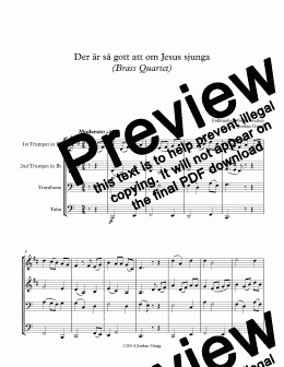 page one of Der är så gott att om Jesus sjunga (Brass Quartet)