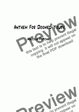page one of Anthem For Doomed Youth