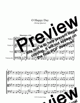 page one of O Happy Day (String Quartet)