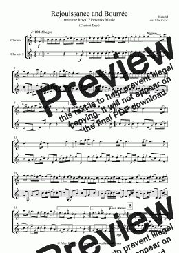 page one of Fireworks Music (Clarinet Duet)