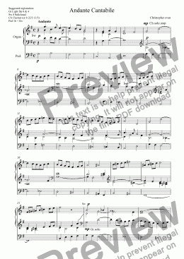 page one of Andante Cantabile for Organ