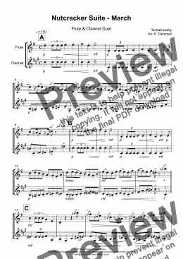 page one of Nutcracker Suite - March: Flute & Clarinet Duet
