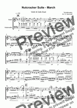 page one of Nutcracker Suite - March:Violin & Cello Duet