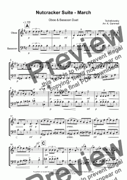 page one of Nutcracker Suite - March: Oboe & bassoon Duet