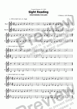 page one of 2pt Sight Reading Intermediate - 2