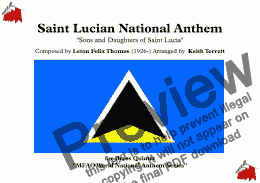 page one of Saint Lucian National Anthem (Sons and Daughters of Saint Lucia) for Brass Quintet (MFAO World National Anthem Series)