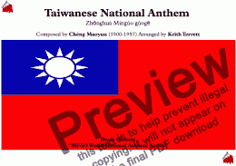 page one of Taiwanese National Anthem (The Republic of China) for Brass Quintet (MFAO World National Anthem Series)