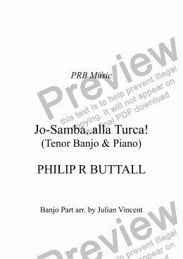 page one of Jo-Samba..alla Turca! (Tenor Banjo & Piano)