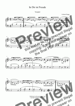 page one of ’In Dir ist Freude’ Choral Vorspiel 