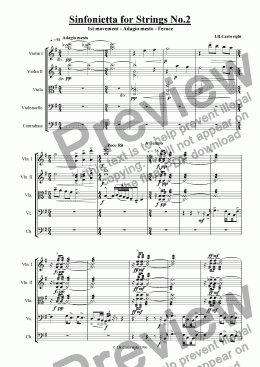 page one of Sinfonietta for Strings No.2 - 1st movement