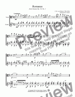 page one of Romanze for viola and guitar