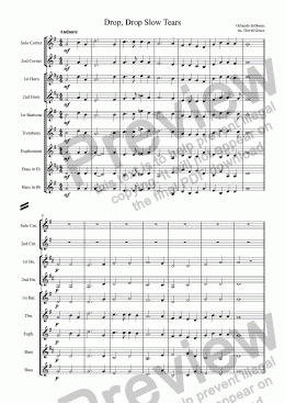 page one of Drop, Drop Slow Tears (Orlando Gibbons)