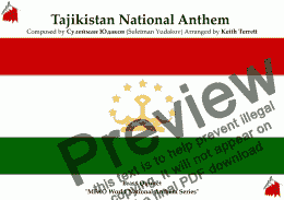 page one of Tajikistan National Anthem for Brass Quintet (MFAO World National Anthem Series)