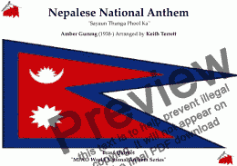 page one of Nepalese National Anthem ("Sayaun Thunga Phool Ka") for Brass Quintet (MFAO World National Anthem Series)