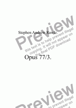 page one of Opus 77/3, The Unveiling.