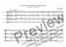 page one of Midsummer Night’s Dream: 7.Notturno (Nocturne)(short version:horn solo) arranged horn trio (& opt 4th part:horn or bass)