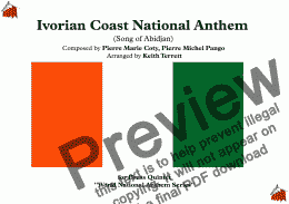 page one of Ivorian (Ivory Coast) National Anthem (Song of Abidjan-L’ Abidjanaise) for Brass Quintet (World National Anthem Series)