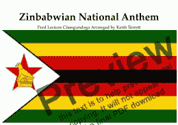 page one of Zimbabwean National Anthem ''Kalibusiswe Ilizwe le Zimbabwe'' for Brass Quintet ''MFAO World National Anthem Series''