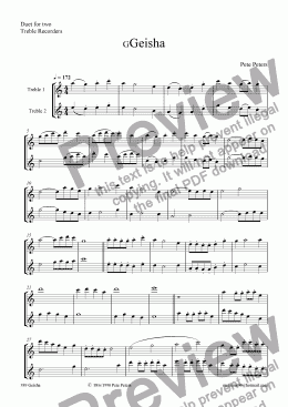 page one of Geisha [Rec or  flute duet]