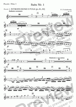 page one of Tschaikowsky, Suite Nr. 1, op. 43 – pic/fl3