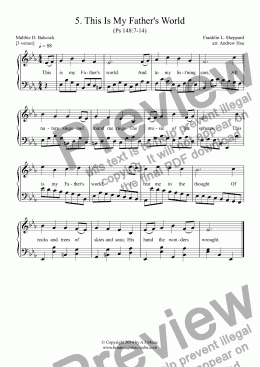 page one of This Is My Father's World - Easy Piano 5