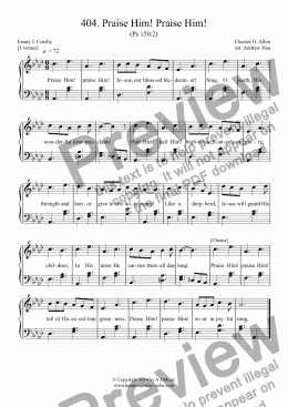 page one of Praise Him! Praise Him! - Easy Piano 404