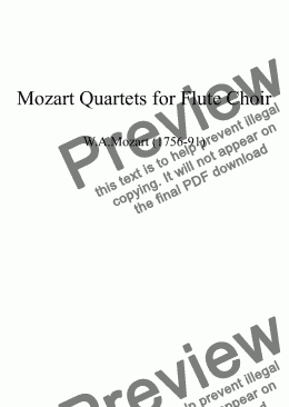 page one of MOZART: Quartets from Early Piano Sketches for Flute Choir (2fl,afl,bfl)