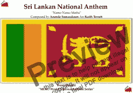 page one of Sri Lankan National Anthem “ශ්‍රී ලංකා මාතා” சிறீ லங்கா தாயே) for Brass Quintet (World National Anthem Series)