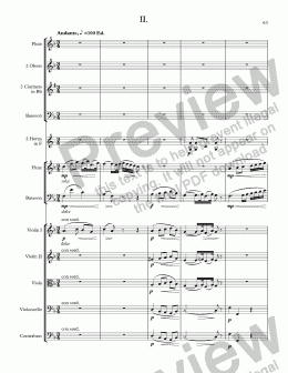 page one of MOZART - STARR; Sinfonia concertante in C Major, KV 521 for solo flute, solo bassoon and orchestra; SECOND MOVEMENT