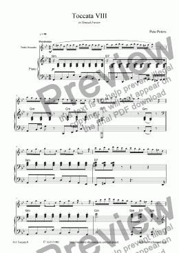 page one of Toccata 8 (solo inst + pno)