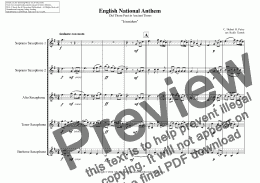page one of English National Anthem (Did Those Feet in Ancient Times) for Saxophone Quintet