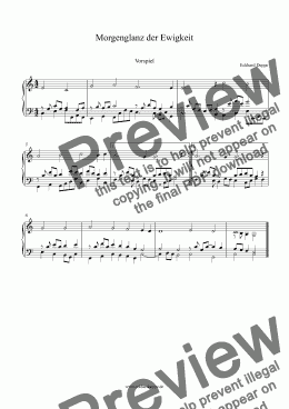 page one of ’Morgenglanz der Ewigkeit’ Choral Vorspiel ( Band VII)