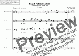 page one of English National Anthem (And Did Those Feet in Ancient Times) for Trombone Quintet