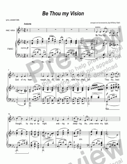 page one of Be Thou my Vision (med. voice and piano)