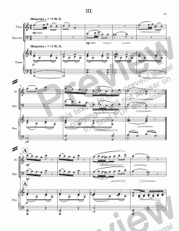 page one of MOZART - STARR; Sinfonia concertante in C Major, KV 521 for solo flute, solo bassoon and piano (reduction of orchestra;) THIRD MOVEMENT