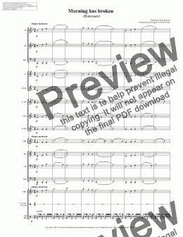 page one of Morning has Broken (Bunessan) for Young Concert Band
