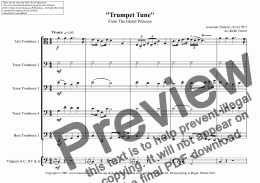 page one of Trumpet Tune from the Island Princess for Trombone Quintet