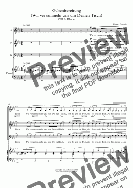 page one of Gloria 2014 (in German / English) 3-voice & piano / guitar (STB)