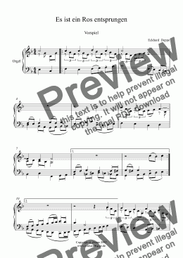 page one of ’Es ist ein Ros entsprungen’ Choral Vorspiel ( Band I) 