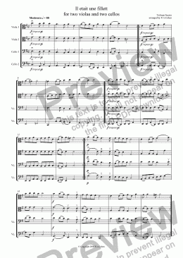 page one of Susato - IL ETAIT UNE FILLET - for two violas and two cellos