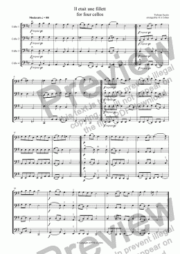 page one of Susato - IL ETAIT UNE FILLET - for four cellos