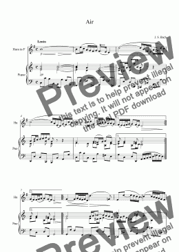 page one of Air for Horn and Piano