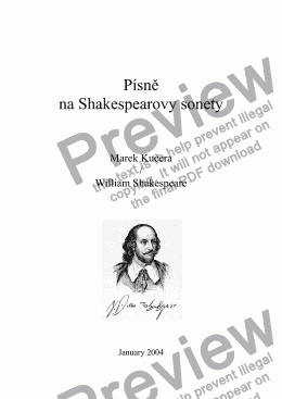 page one of Písně na Shakespearovy sonety