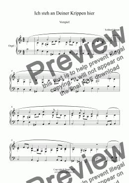 page one of ’Ich steh an Deiner Krippen hier’ Choral Vorspiel (1) ( Band I)