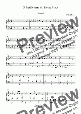 page one of ’O Bethlehem, du kleine Stadt’ Choral Vorspiel ( Band II)