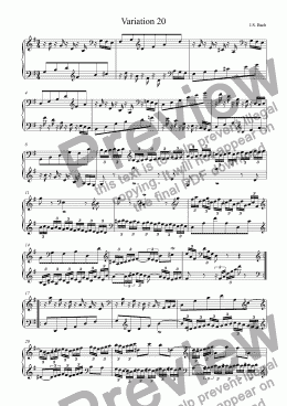 page one of J.S.Bach - Goldberg Variations  20